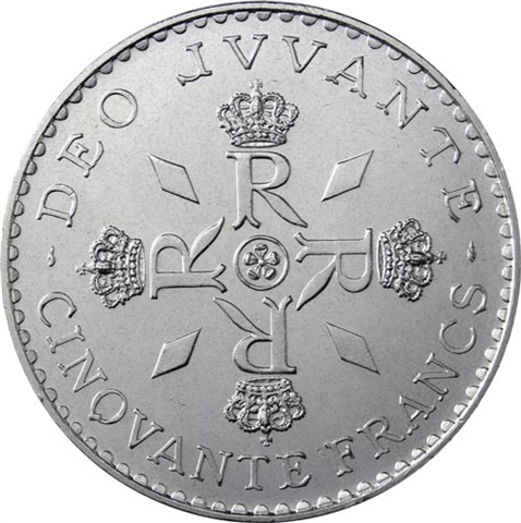 Monaco-50Francs-1974-Agbfr-Regierungsjubiläum-RS