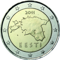 Estland 2 Euro 2011 Kursmünze bfr. Landkarte