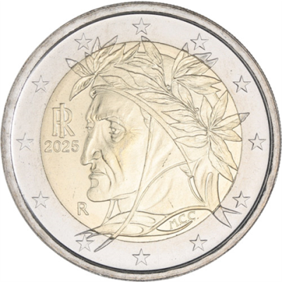 Italien-2Euro-2025-bfr-Kursmünzen-lose-RS