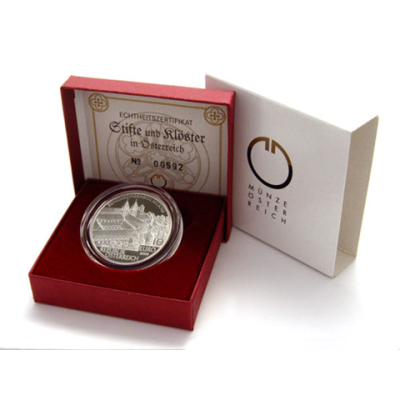 Österreich-10-Euro-2008-Silber-PP-Seckau-Etui