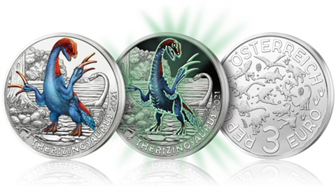 Österreich-3-Euro-2021-Therizinosaurus-I