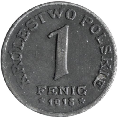 Polen-1 Fenig-1918-Adler-VS