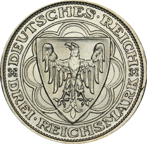 J.328-   Weimarer Republik 3 Reichsmark 1927  F Uni Tübingen