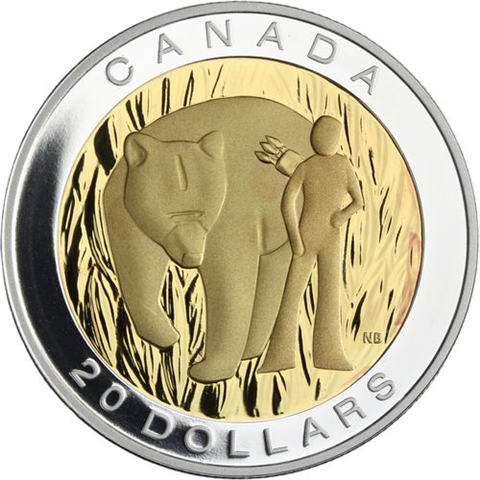 Kanada-7x20Dollar-2014-AGpp-Adler-Wolft-vergoldet-RSVS