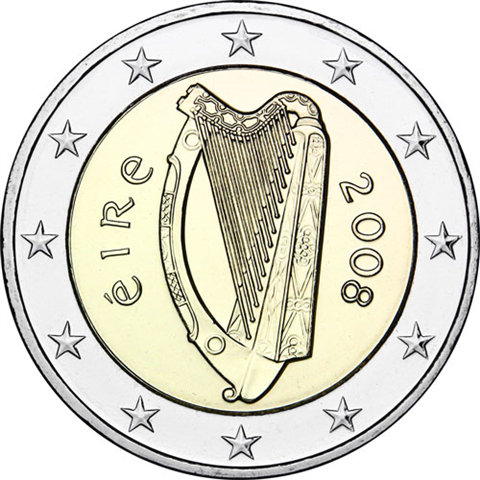 Irland-2-Euro-2008-Kursmünze-Keltische-Harfe-RS