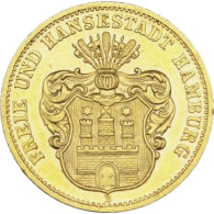 J. 207 - Hamburg  10 Mark 1874 Gold  Freie Hansestadt-Stadtwappen 