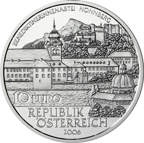 Österreich-10-Euro-2006-Silber-Hgh-Nonnberg-Folder