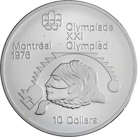 Kanada-14x10+14x5 Dollar-1973-1976-AGstgl-Olymp Montreal 76-Etui