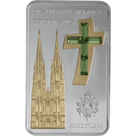 Liberia-10 Dollar-2005-AGpp-Kölner Dom mit Kreuz-RS