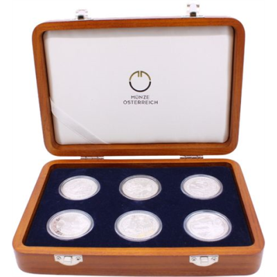 Österreich-6x20 Euro-2010-2012-AGpp-Roma an der Donau-Set-EtuiI