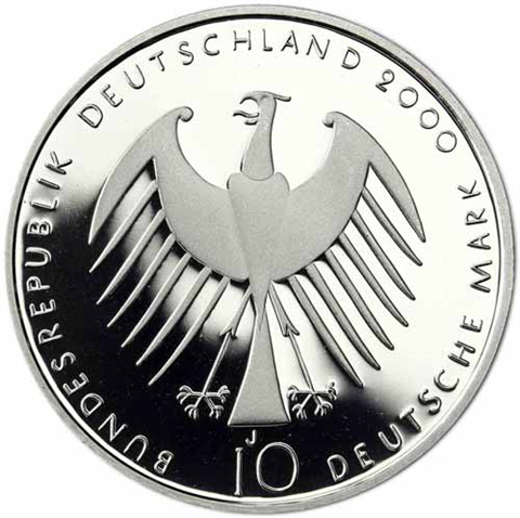 Deutschland-10-DM-Silber-2000-PP-Natur-Erde-Mensch,-EXPO-2000-I