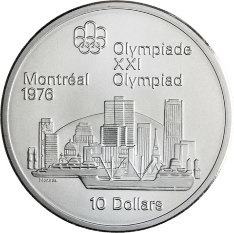 Kanada-14x10+14x5 Dollar-1973-1976-AGstgl-Olymp Montreal 76-Etui