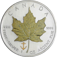 Kanada-5 Dollar-2007-AGstgl-MapleLeaf-Farbe Gelb-Anker-RS