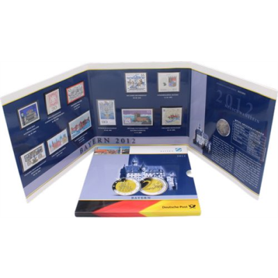 Deutschland-2Euro-Briefmarken-2012-Neuschwanstein-Folder