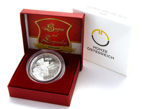Österreich-10-Euro-2011-Silber-PP-Der-liebe-Augustin-Etui