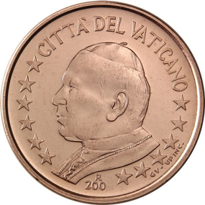 Kursmünzen aus dem Vatikan 5 Cent 2003 Stgl. Papst Johannes Paul II
