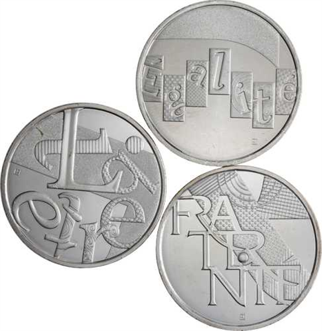 Frankreich-3x5 Euro-2013-AGstgl-Brüderlichkeit,Gleichheit,Freiheit-RS