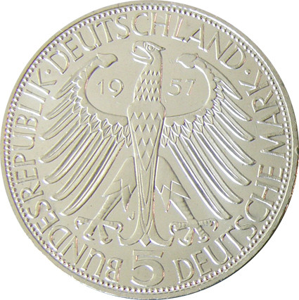 Die dritte 5 DM Gedenkmünze der Bundesrepublik Deutschland war dem 100. Todestag von Joseph Freiherr von Eichendorff gewidmet.