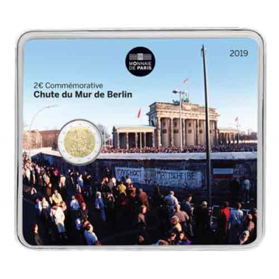 Frankreich-2-Euro-Coincard-Stgl-Mauerfall-2019-