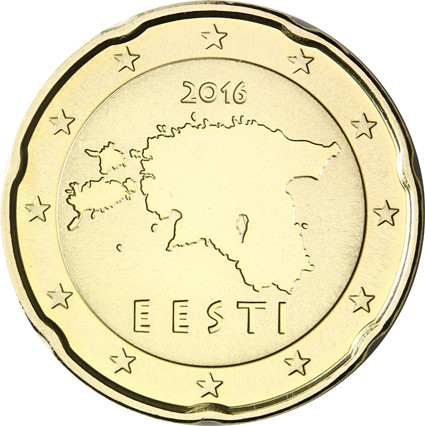 Estland 20 Cent 2016 bfr. Landkarte