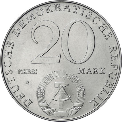 DDR Gedenkmünzen  20 Mark 1979 - 30. Jahre Blattprobe 