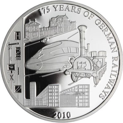 Samoa-5 Dollar-2010-175 Jahre deutsche Eisenbahn-RS