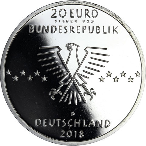20-Euro-Silbermünze 100. Geb. Ernst Otto Fischer Deutschland 2018 