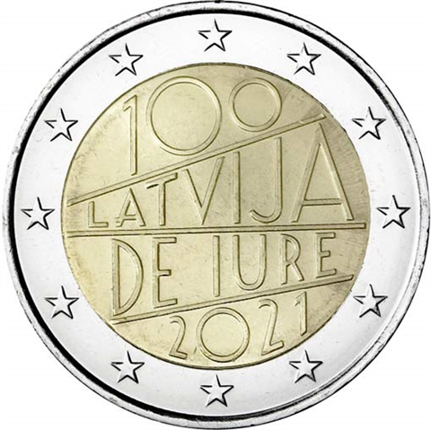 Lettland-2-Euro-2021-Unabhängigkeit