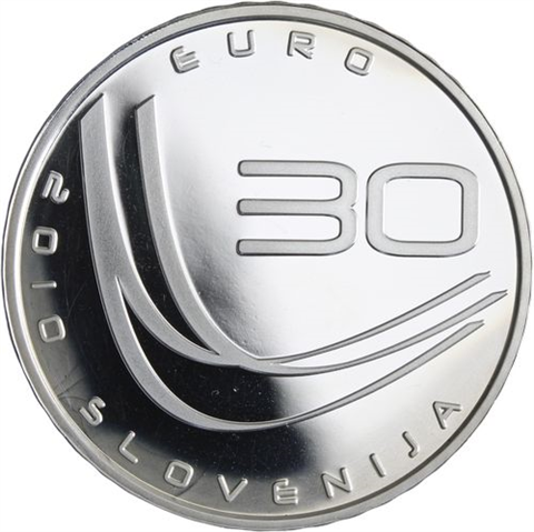 Slowenien-30Euro-2010-AGpp-Ski-Etui