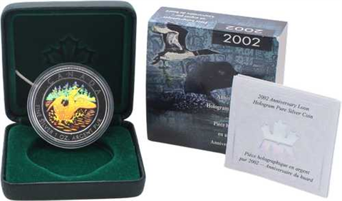 Kanada-5Dollar-2002-AGstgl-Loon Gans-Holo