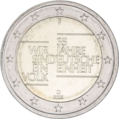 Deutschland-2 Euro-2025-bfr-Deutsche Einheit-Mzz.D-RS