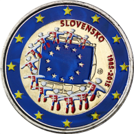 Slowakei-2-Euro-2015-bfr,-30-Jahre-Europaflagge-in-Farbe