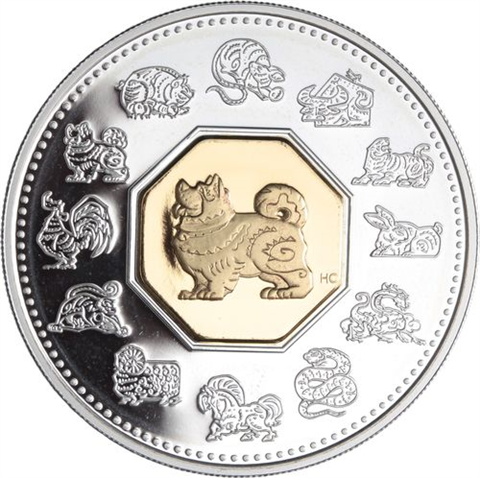 Kanada-15 Dollar-2006-AGpp-Hund-RS