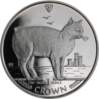 Isle of Man-1 Crown-1988- AGpp-Manx Katze-RS