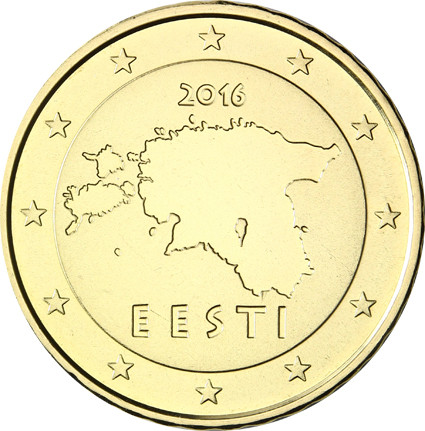 Estland 10 Euro- Cent  2016 bfr. Landkarte Kursmuenze 