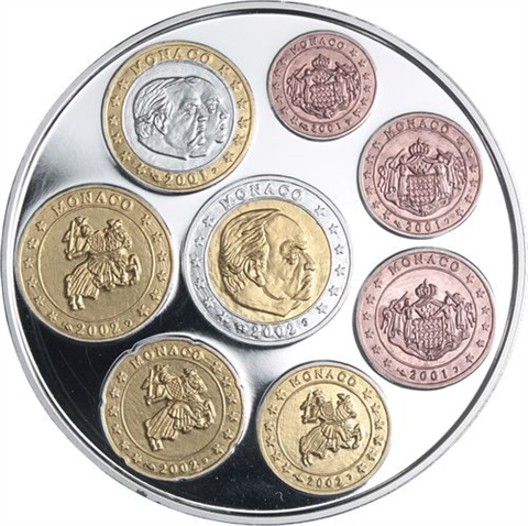 Monaco-1xMedaille-2002-AGpp-Erste Münze Eurostaaten-VS