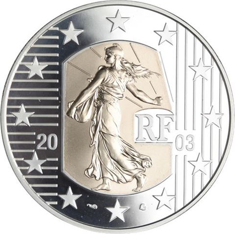 Frankreich-5 Euro-2003-AUAGpp-Säerin-RS