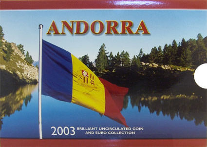 Andorra Kursmünzen Centime 2003 im Folder 