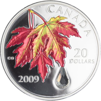 Kanada-20 Dollar-2009-AGpp-Crystel Raindrop-Orange-RS