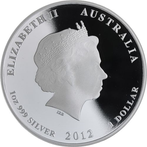Australien-1 Dollar-2012-AGpp-Lunar II Drache-RS