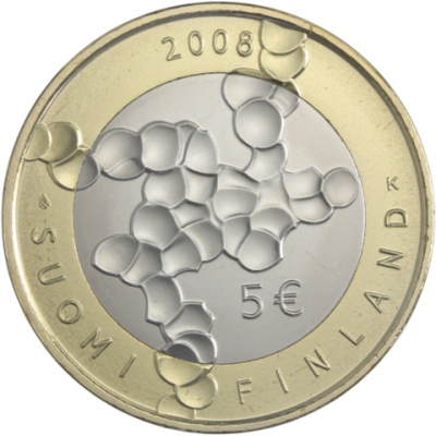 Finnland-5Euro-2008-BU-100JahreAkademiederWissenschaftenundTechnischerUniversitaet-RS