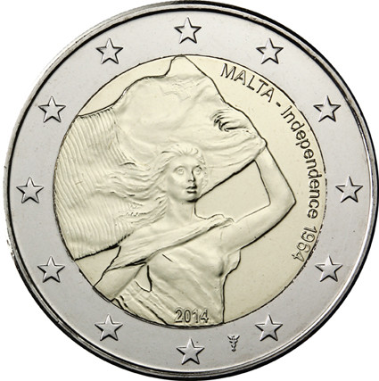 Malta 2 Euro 2014 stg. Unabhängigkeit  mit Münzmeisterzeichen