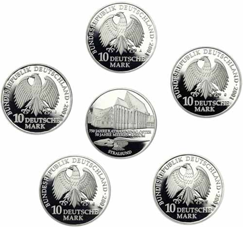 Deutschland-10-DM-Silber-2001-PP-Stralsund-MzzA-J