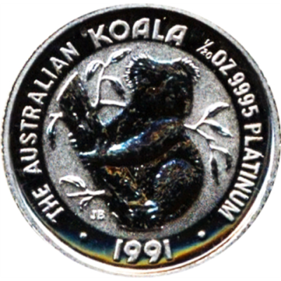 Australien-5-Dollar-1991-Platin-Koala-RS
