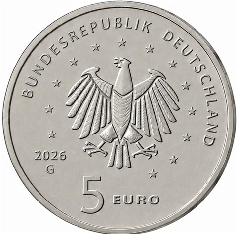 Deutschland-5-Euro-2026-Stgl-G-Ariane-6-Erforschung-des-Weltraums-RS