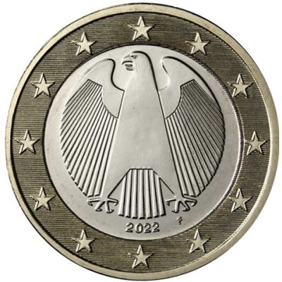 Deutschland-1Euro-2022-bfrcu-Kursmünze-F