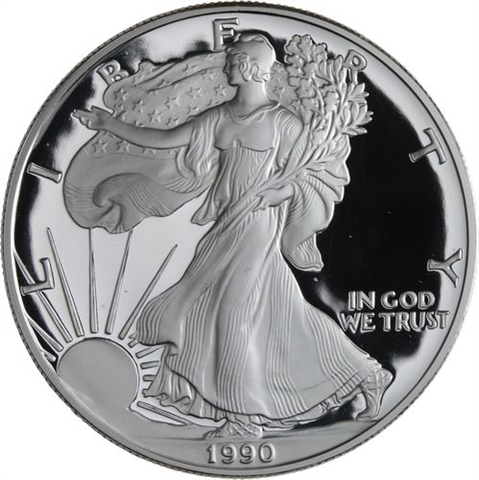 USA-1 Dollar-1990-AGpp-Silver Eagle-RS
