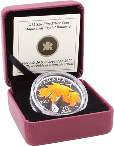 Kanada-20 Dollar-2012-AGpp-Maple Leaf Crystel Raindrop-Orange-RS