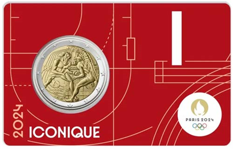 Frankreich-2Euro-2024-Herkules-CoinCard-Rot-Ikonisch-RS