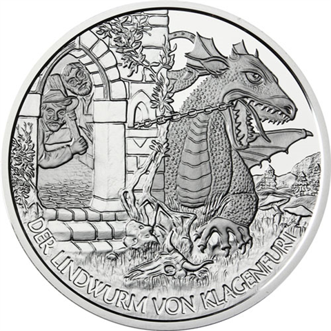 Österreich-10-Euro-2011-Silber-Hgh-Der-Lindwurm-in-Klagenfurt-Folder